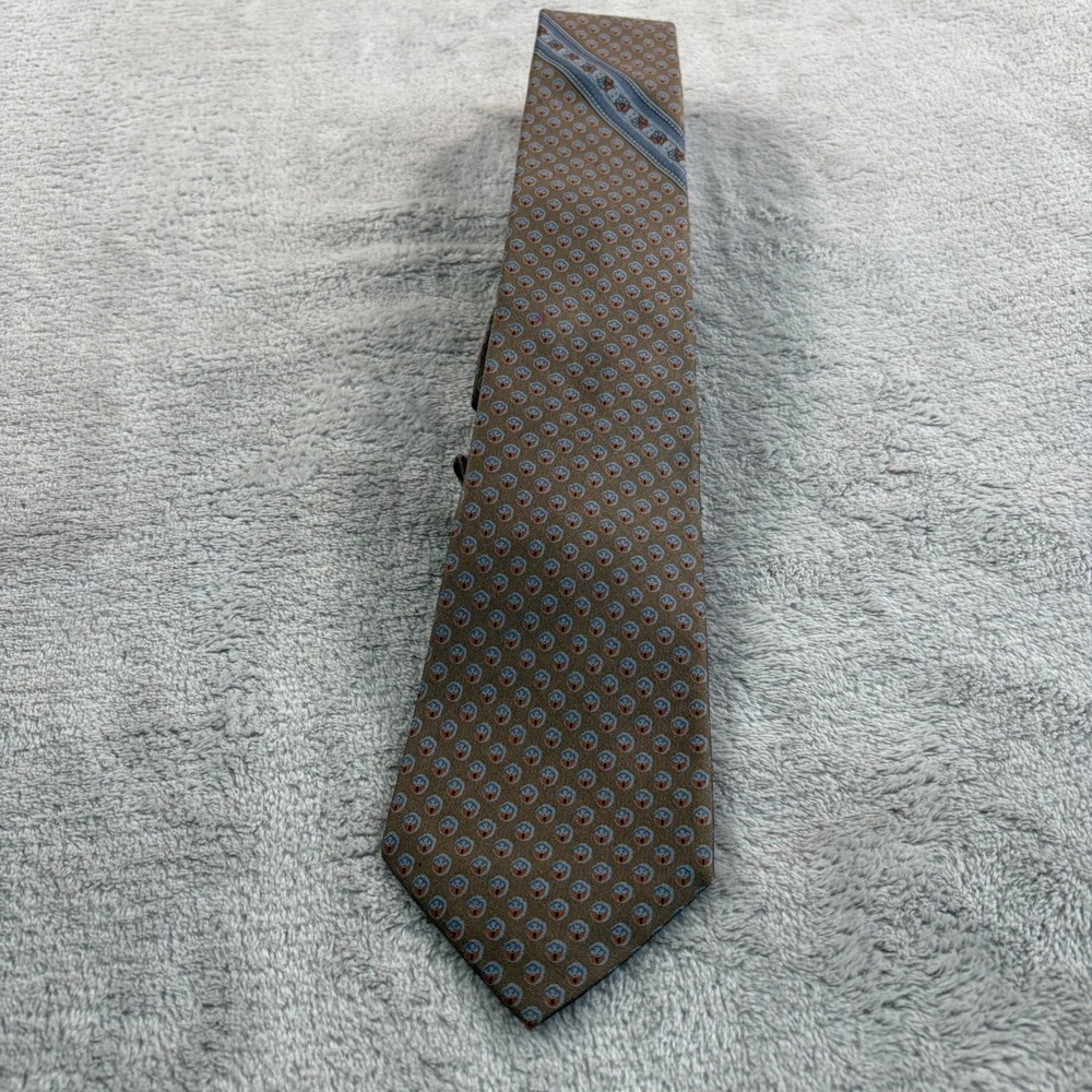 Vintage Yves Saint Laurent Silk Tie Geometric Floral Designer YSL
